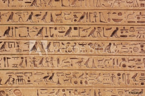 Picture of Egyptian hieroglyphs stone background
